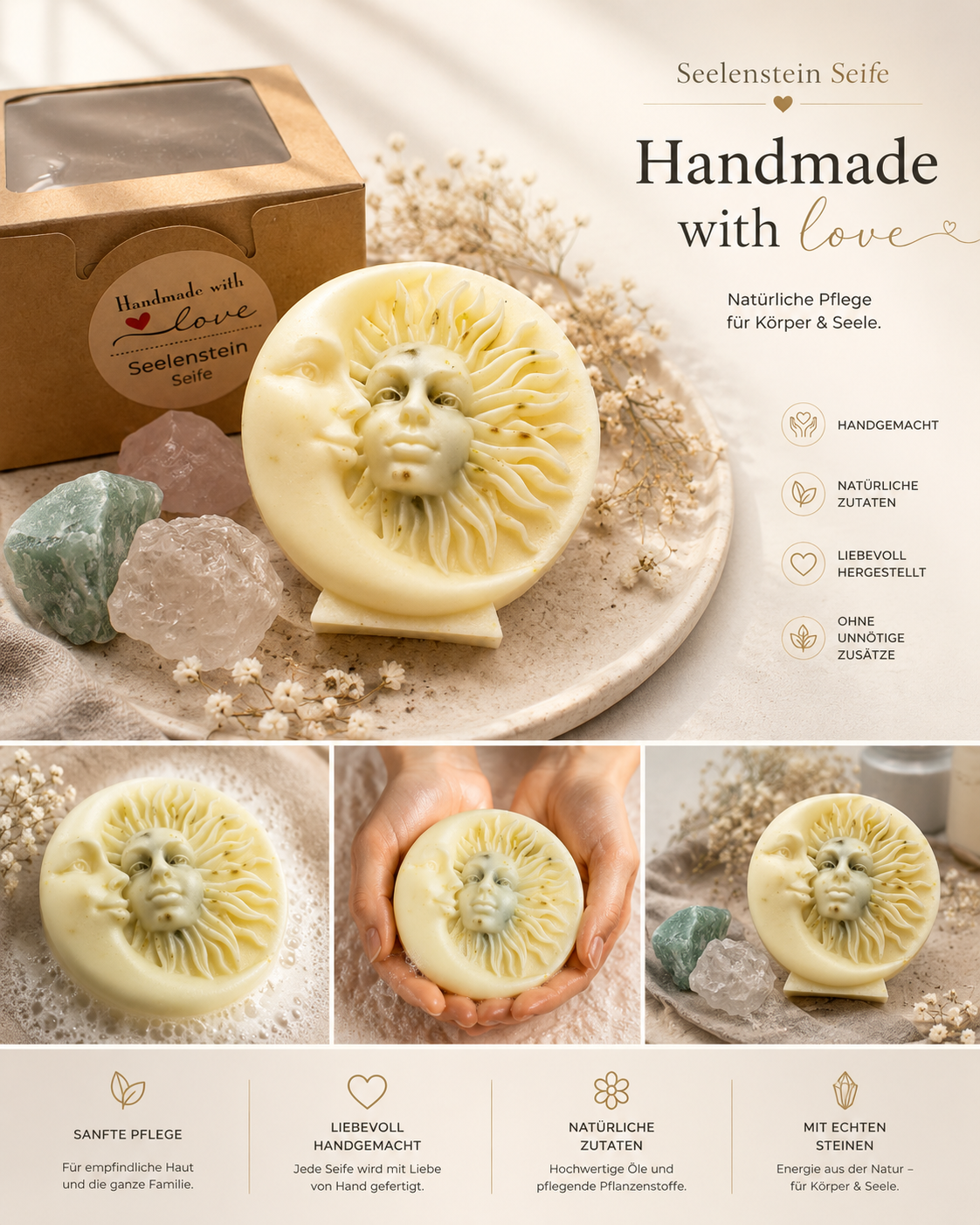 Sonnenmond - Handgemachte Edelsteinseife